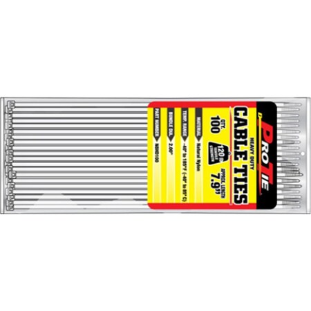 Kdar Cable Tie, 18 in L, 2 in Max Bundle Dia., Black, Nylon 6/6, 120 lb Strength, 50 PK B18HD50